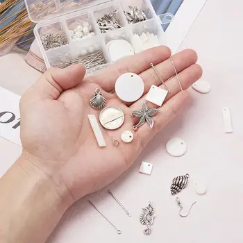 1 Cutie de Alamă Cercel Cârlige de Sticlă Margele Perla Fier Ace & Bar Link-uri Sari Inele Pentru DIY Cercel Material de a Face Accesorii