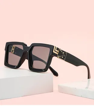 2020 de Moda de Lux de Brand Designer de ochelari de Soare Patrati Bărbați WomenThick Rama de Ochelari Barbati UV400 Celebritate de sex Masculin Negru Ochelari de Soare