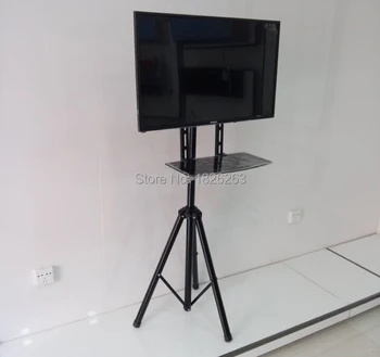 360 Rotativ 32~55 inch TV Mount Trepied Suport cu DVD, Suport VESA 100~400mm Încărcare 50kgs Reglabile pe Înălțime TV Stand de Podea