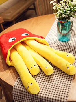 50cm Creative 3D Animal cartofi prajiti/Pizza plus perna, desene animate jucărie de pluș moale pernă perna