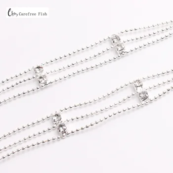 Accesorii reglabil cu 3 rânduri de margele de metal diamant Sutien bretele detalii cristal Lenjerie sutien bretele partid rochie de seara lenjerie de corp pentru femei