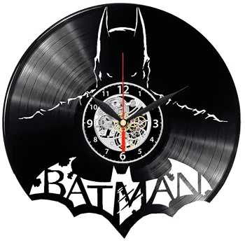 Batman Ceas De Perete De Vinil Disc De Vinil Ceas Retro De Epocă Manual De Cadou Cameră În Stil Decoratiuni Casa Mare Cadou Ceas