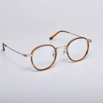 Blând YETI Titan Optic Rame ochelari de vedere Acetat si Metal Pentru Barbati Vintage Unisex Rotund Rame Ochelari de vedere baza de Prescriptie medicala
