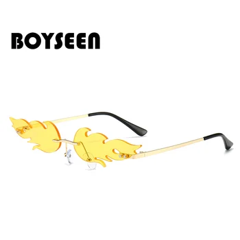 BOYSEEN new flame ochelari de soare moda parasolar bărbați și femei metalic fara rama ochelari de soare Europene și Americane ochelari 6209