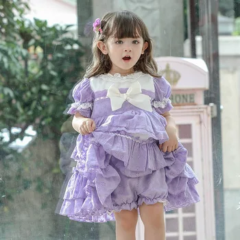 Copii Lolita haine de gala Violet spaniolă Palatul Fata Rochie de Printesa pentru Copii de tip Boutique de Rochii pentru Fete Copil Ziua de nastere Vestidos