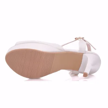 Cristal Regina Sandale Albe 14CM Platforma Toc Înalt Pantofi de Moda pantofi Sandale de Vara Platforma Sexy Polul Pantofi Rochie