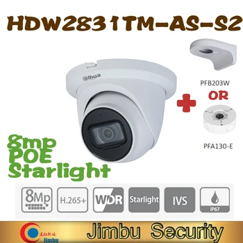 Dahua 4K IP camera 8MP IPC-HDW2831TM-CA-S2 built-in MICROFON IR30 starlight POE PFA130-E/PFB203W camera de supraveghere video de interior