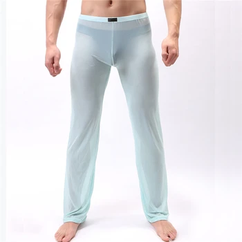 De sex masculin la Modă Pantaloni Plasă de Timp a se Vedea-Prin Pijamale Barbati Transparent Stretch Pantaloni Elegant Adult Lenjerie Sexy Lenjerie de corp