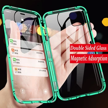 Două Fețe Magnetice de Absorbție Caz de Metal Pentru iPhone11Full Protecție Acoperă Pentru iPhone 11 Pro Înapoi caz Pentru iPhone 11 Pro MAX