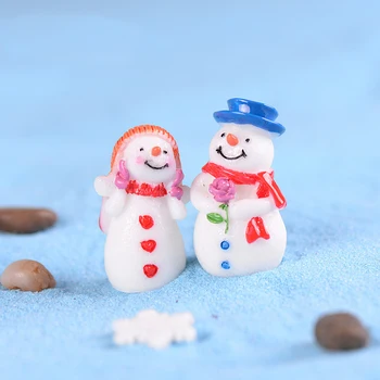 Iubitor om de Zăpadă în Miniatură Figurina Mini Cifre de Crăciun Acasă Decor Drăguț DIY Zână Ornamente de Gradina Rasina de Artizanat Jucarii Copii