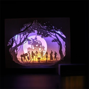 Lucrare de Sculptură în Lumina DIY Dormitor Noptieră Lumini de Noapte 3D Lampa de Noapte O Bucată de Desene animate pentru Copii de Crăciun Cameră Decor Lampa Cadou