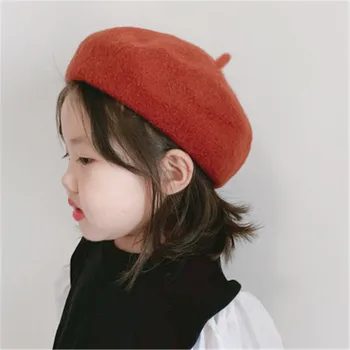 Lână Copii Copii Berete Solid Capac Pălărie Cald Dovleac Toamna Iarna Moale Fată Băiat Accesorii De Moda In Aer Liber