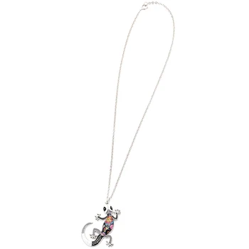 Marte&Joven Șopârlă Pandantiv Bijuterii pentru Femei Email Manual de Gecko Lanț Coliere Cadouri pentru Ziua de nastere