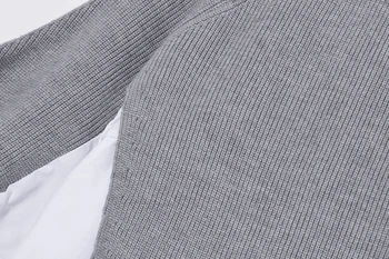 [MEM] Gri Tricotat Pulover Vrac se Potrivi Gât Rotund, Mânecă Lungă Lanternă Femei Pulovere de Moda Noua Valul de Toamna Iarna 2021 1DD0515