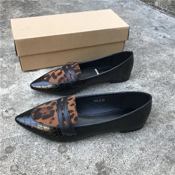Moda 2020 Femei Primavara Apartamente Pantofi Pantofi Leopard de Imprimare Femeie de Mari Dimensiuni UE41 Subliniat Toe Slip On Mocasini Casual Ladies Apartamente