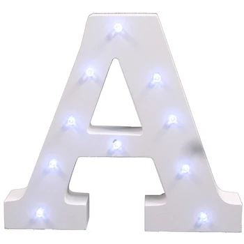 O-Z & din Lemn Alb LED Scrisoare Lumini Semn de Alfabet de Lumini de Noapte Interior Perete Decor Birou Ambarcațiuni Pentru Nunta, Petrecere de Aniversare BT-LL