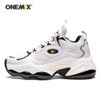 ONEMIX Fierbinte Stil de Moda pentru Bărbați Adidași Indesata Vulcaniza Pantofi Tati Pantofi Alb Platforma Talpa Groasă Pernă de Aer Pantofi de Funcționare