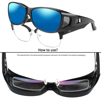 POLARSNOW Unisex Curbat Ochelari baza de Prescriptie medicala ochelari de Soare Polarizat Bărbați Femei se Potrivesc Peste Ochelarii de Ochelari pentru Pescuit în aer liber