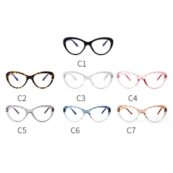Retro Ochi De Pisică Lumina Albastră De Blocare Pahare Colorate Cadru Femei 2020 Brand Design Optic Obiectiv Clar Calculator Ochelari S349