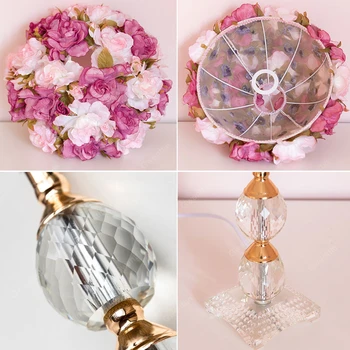 Romantic Floare de Cristal Lămpi de Masă pentru Living Fată Prințesă Lampa de Birou cu Led-uri Moderne Stand Corpuri de iluminat Acasă Decor Nunta