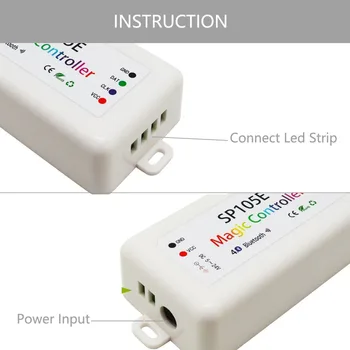 SP105E Bluetooth Pixeli RGB LED-uri Controler DC5-24V 2048 Pixeli pentru WS2811 WS2812B SK6812 APA102 WS2801 Pixeli Benzi cu LED-uri