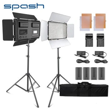 Spash TL-600S 2 Seturi de Studio cu Lumina LED Lumina Video pentru Youtube Trage 600 De Margele 25W CRI90 Lampa Foto cu 200cm Trepied Baterie