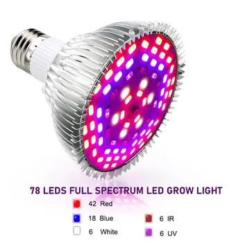 Spectru complet 50W/100W/120W/150W AC85~265V UV+IR E27 LED-uri Cresc de Lumină Pentru Plante cu Flori și Hidroponice Sistem LED Acvariu Lampa
