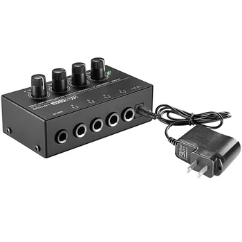 Ue Plug,Ha400 Ultra-Compact Cu 4 Canale Audio Mini Stereo Amplificator Pentru Căști Cu Adaptor De Alimentare Negru