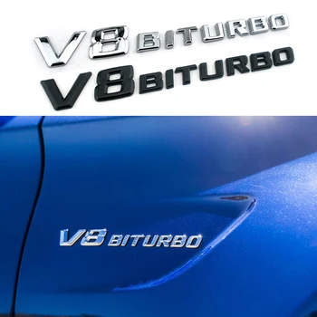 V8 BITURBO Logo Parte Masina Fender Autocolant Pentru Mercedes Benz AMG CL SLK, SLS W203 W204 W205 W210 W211 W212 W213 W124 W245 GT ML A200
