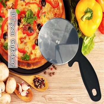 WALFOS Oțel Inoxidabil de Calitate Alimentară Pizza Cutter Forma Rotunda de uz Casnic Pizza Singur Roți Tort de Cuțit de Pâine Freze Pizza Instrumente
