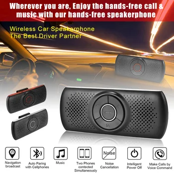 Wireless Bluetooth Car Kit Set Handsfree Speaker Multipunct Parasolar Difuzor Pentru Telefonul Smartphone-Uri