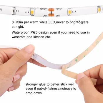 Wrumava Estompat Sub Pat Lumini de Mișcare Senzor de Lumină LED Bandă rezistent la apa si praf Inteligent Corpul Uman Senzori pentru Bucatarie Dormitor