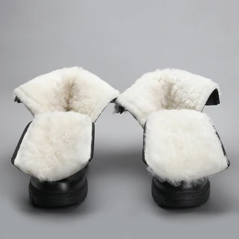 YEINSHAARS 40-45 de Brand Barbati Pantofi de Iarna Lana Naturala Cizme de Zapada Epocă de Înaltă Calitate Vogue Confortabil mai Calde Barbati Cizme de Iarna
