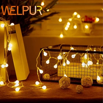 În aer liber zână iluminat cu led-uri albe mingea AC110V / 220V șir de lumini de Crăciun sărbători nunta de iluminat decor